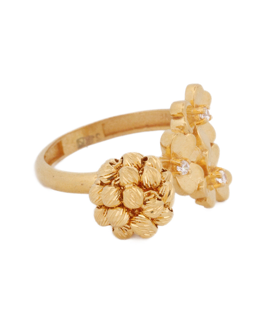 21K Gold Floral Diamond Ring – 5.5g | Bigeasy Jewellers